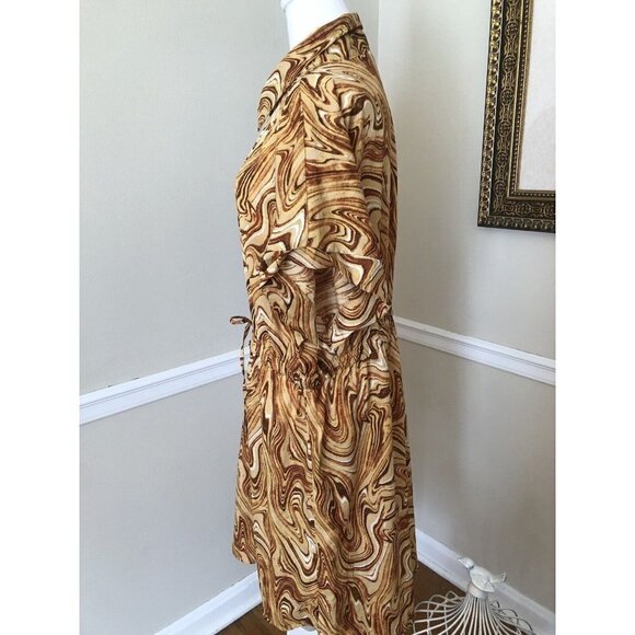 NWT MPH Collection Womens Size 2X Gold Brown Marbled Dress Short Sleeve - Picture 6 of 8